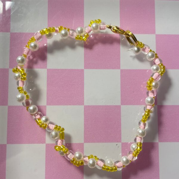 split bracelet yellow and pink